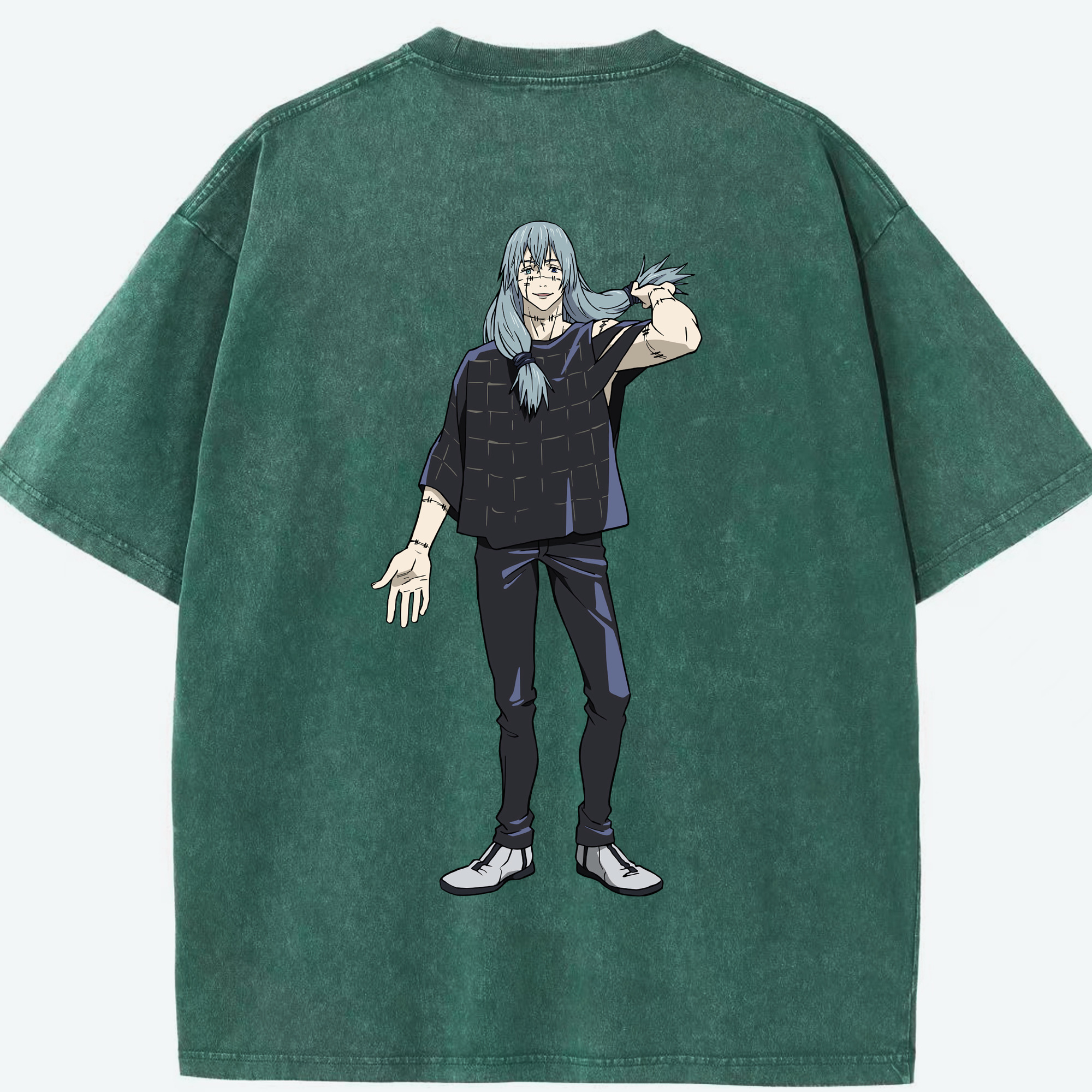 （画像用） 呪術廻戦 Jujutsu Kaisen 綿100% ヴィンテージ風 半袖Tシャツ（背面プリント）